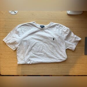 Ralph Lauren White Short Sleeve Crewneck Tee with Polo Emblem
